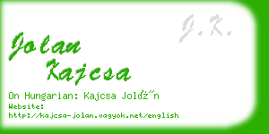 jolan kajcsa business card